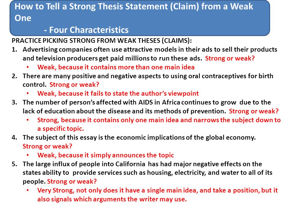 Thesis statement about hiv aids